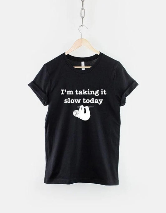 Sloth T-Shirt, Lazy Day Tee, Cotton Soft Print, Unisex Sizing