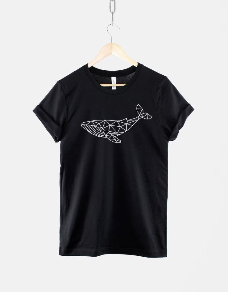 Geometric Whale Shirt, Humpback Whale T Shirt