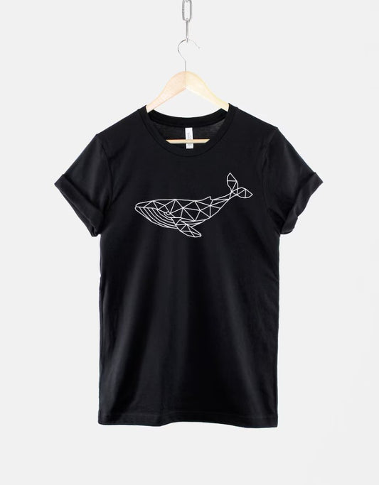 Geometric Whale Shirt, Humpback Whale T Shirt