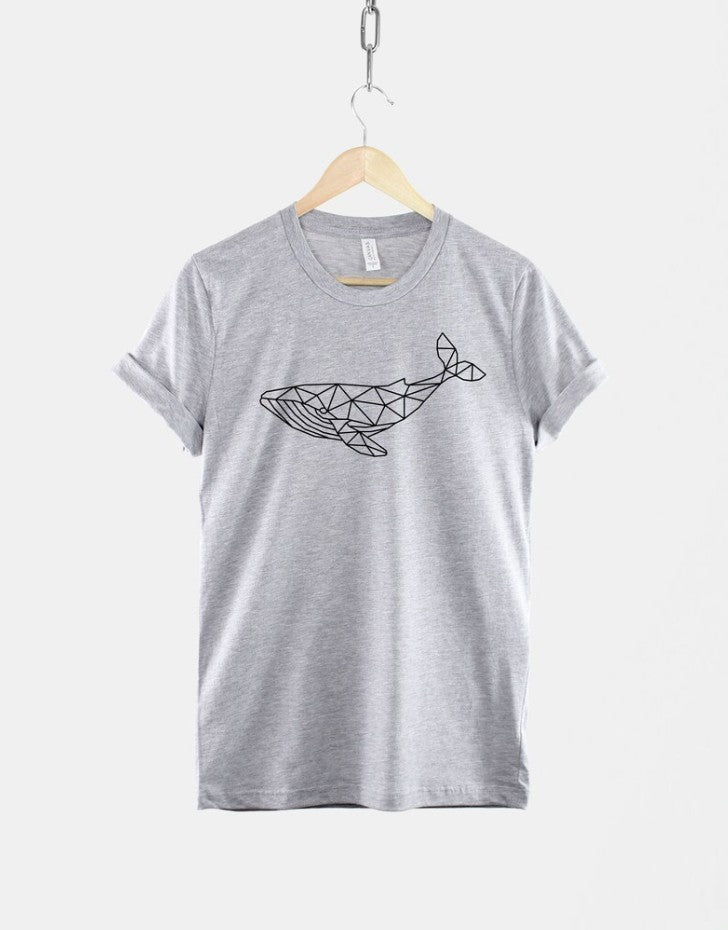Geometric Whale Shirt, Humpback Whale T Shirt