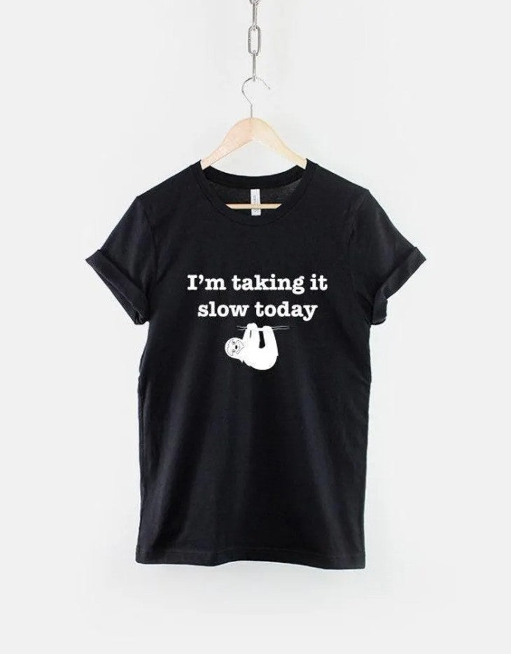 Sloth T-Shirt, Lazy Day Tee, Cotton Soft Print, Unisex Sizing