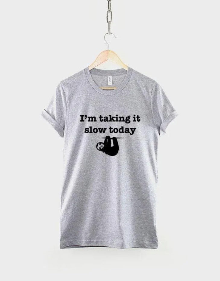 Sloth T-Shirt, Lazy Day Tee, Cotton Soft Print, Unisex Sizing