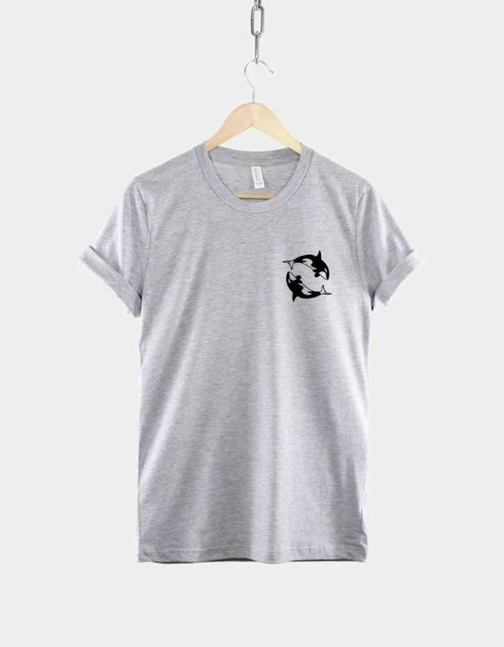 Orca Pocket Tee - Nautical Whale Shirt - Killer Whale Graphic, Marine Life Art, Soft Cotton, Unisex Fit
