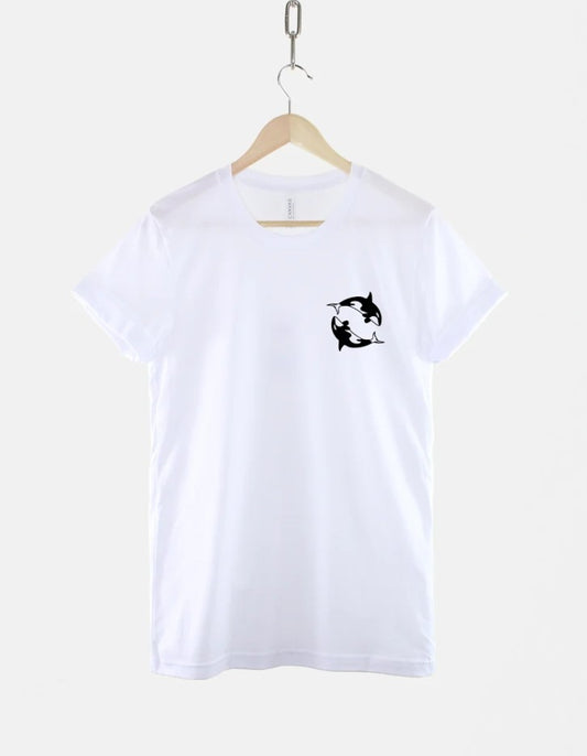 Orca Pocket Tee - Nautical Whale Shirt - Killer Whale Graphic, Marine Life Art, Soft Cotton, Unisex Fit